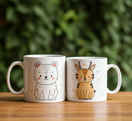 matching mugs animals